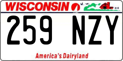 WI license plate 259NZY