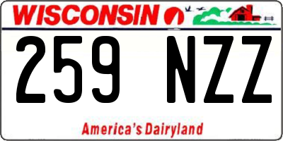 WI license plate 259NZZ