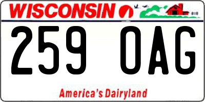 WI license plate 259OAG