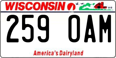 WI license plate 259OAM