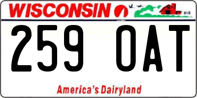 WI license plate 259OAT