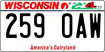 WI license plate 259OAW