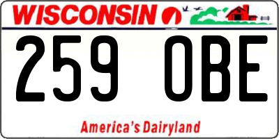 WI license plate 259OBE
