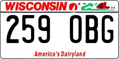 WI license plate 259OBG