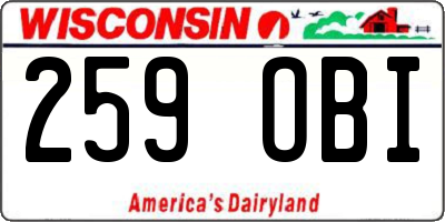 WI license plate 259OBI
