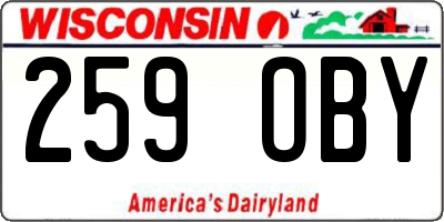 WI license plate 259OBY