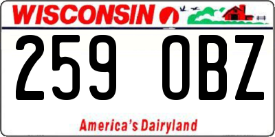 WI license plate 259OBZ