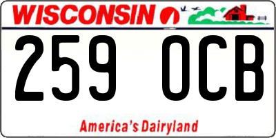 WI license plate 259OCB