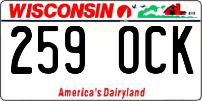 WI license plate 259OCK