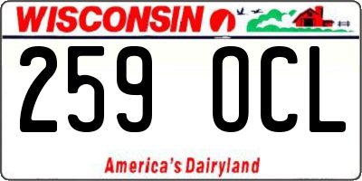 WI license plate 259OCL