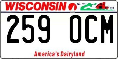 WI license plate 259OCM