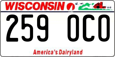 WI license plate 259OCO