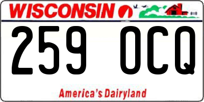 WI license plate 259OCQ