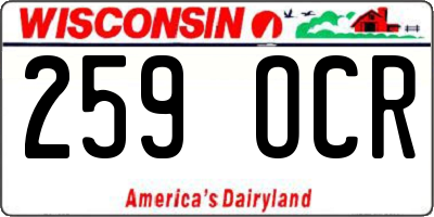 WI license plate 259OCR