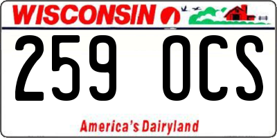 WI license plate 259OCS