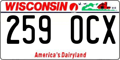 WI license plate 259OCX