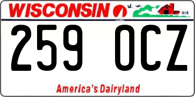 WI license plate 259OCZ