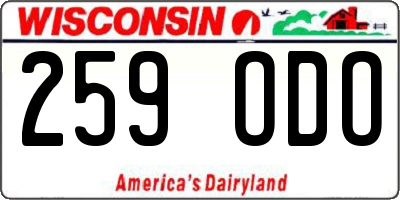 WI license plate 259ODO