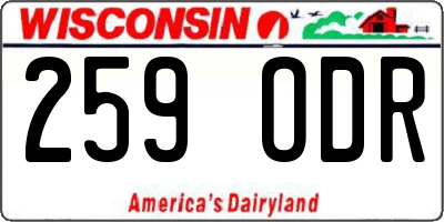 WI license plate 259ODR