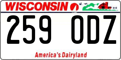 WI license plate 259ODZ