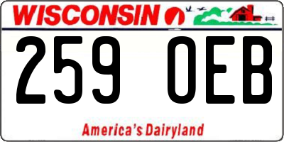 WI license plate 259OEB