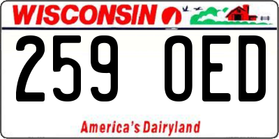 WI license plate 259OED