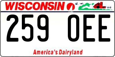 WI license plate 259OEE