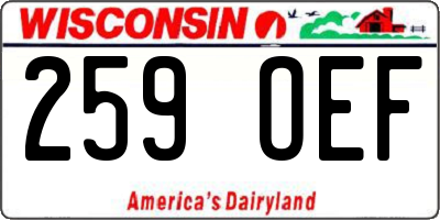 WI license plate 259OEF