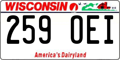WI license plate 259OEI