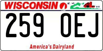 WI license plate 259OEJ