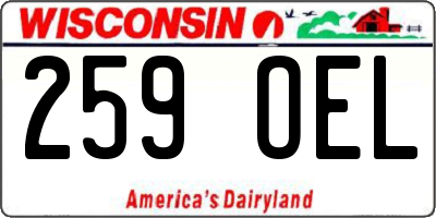 WI license plate 259OEL