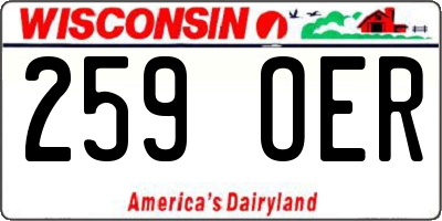 WI license plate 259OER