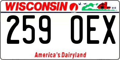 WI license plate 259OEX