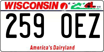 WI license plate 259OEZ