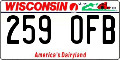 WI license plate 259OFB