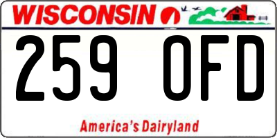WI license plate 259OFD