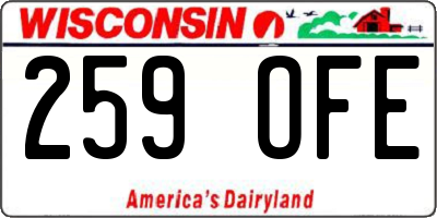 WI license plate 259OFE