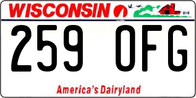 WI license plate 259OFG