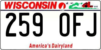 WI license plate 259OFJ