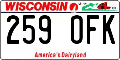 WI license plate 259OFK