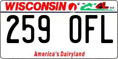WI license plate 259OFL