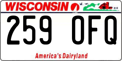 WI license plate 259OFQ
