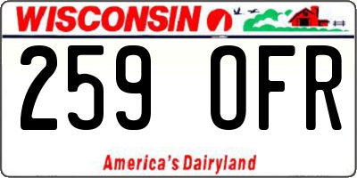 WI license plate 259OFR