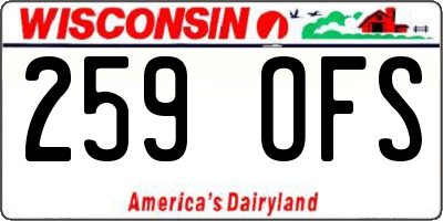 WI license plate 259OFS