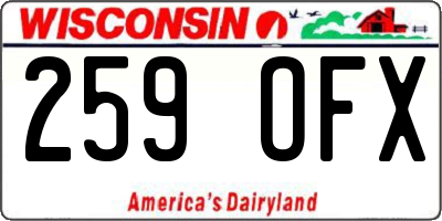 WI license plate 259OFX