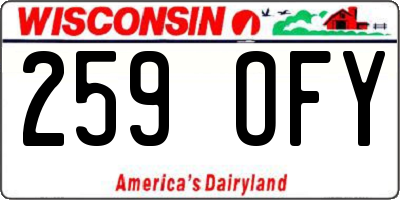 WI license plate 259OFY