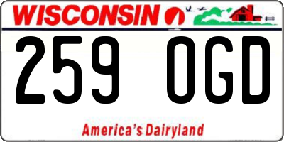 WI license plate 259OGD