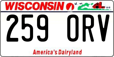 WI license plate 259ORV