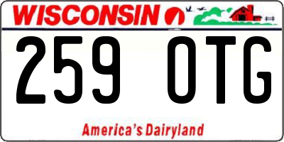 WI license plate 259OTG