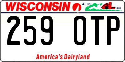 WI license plate 259OTP